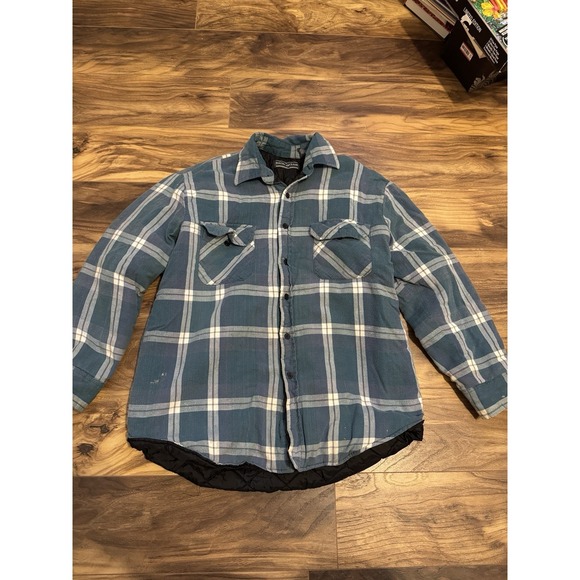 David Taylor Other - David Taylor Blue Green Plaid Quilted Lined Shirt Jacket Shacket Large